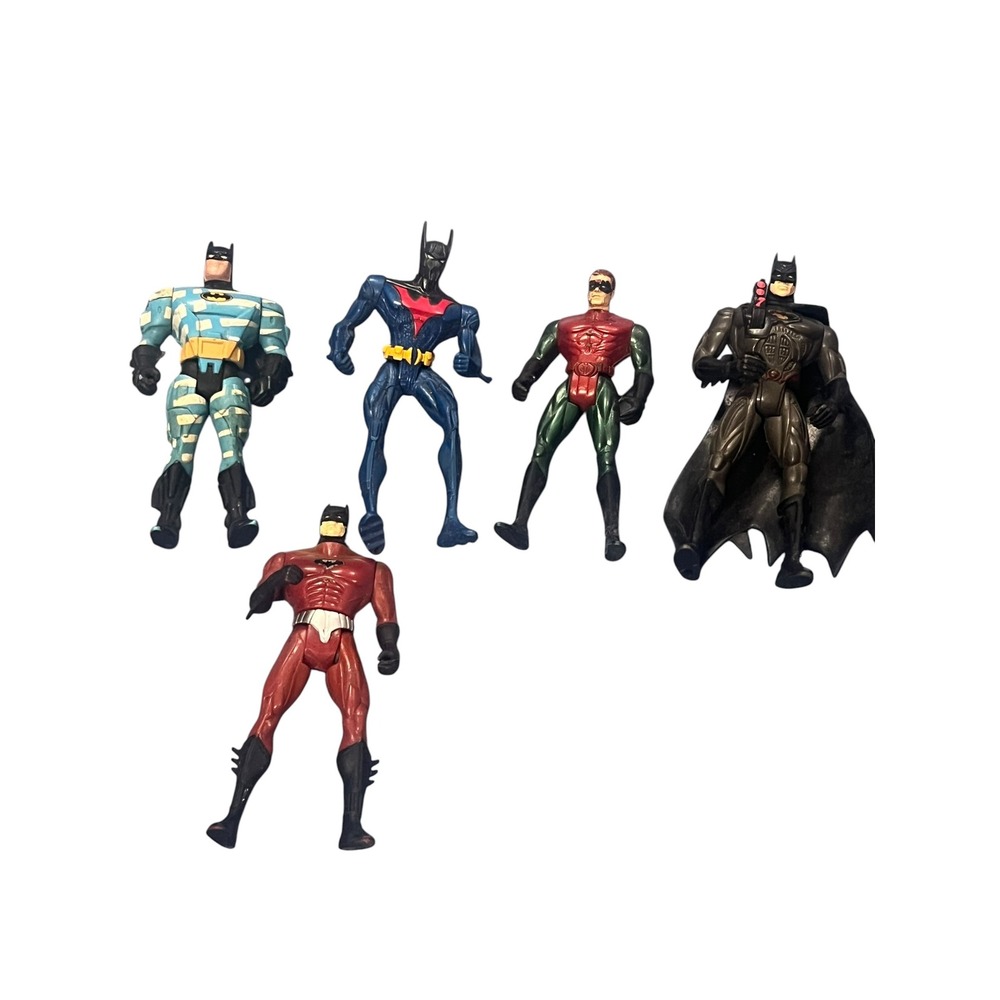 Vintage Batman Robin Action Figure Lot 5pc Kenner Hasbro Batman Beyond DC Comics